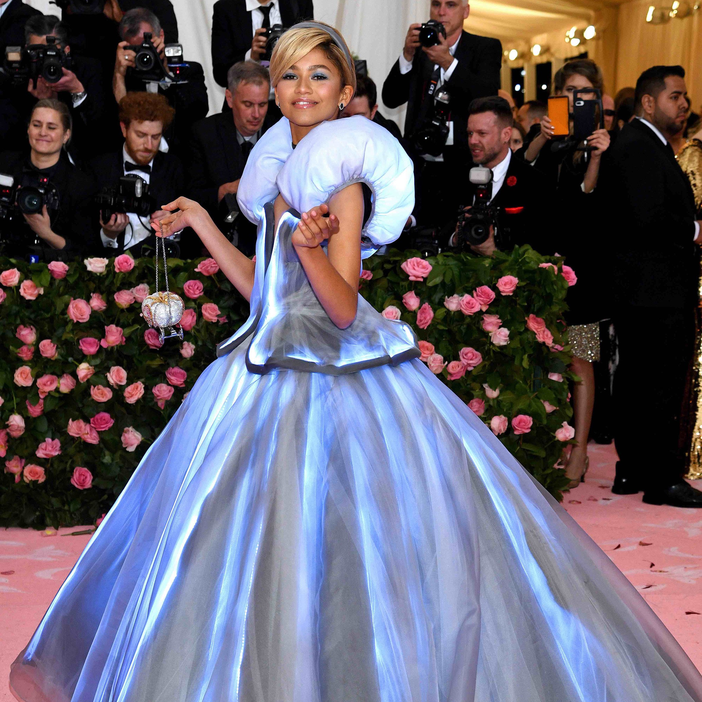 Zendaya wears colourchanging Cinderella dress to Met Gala in New York