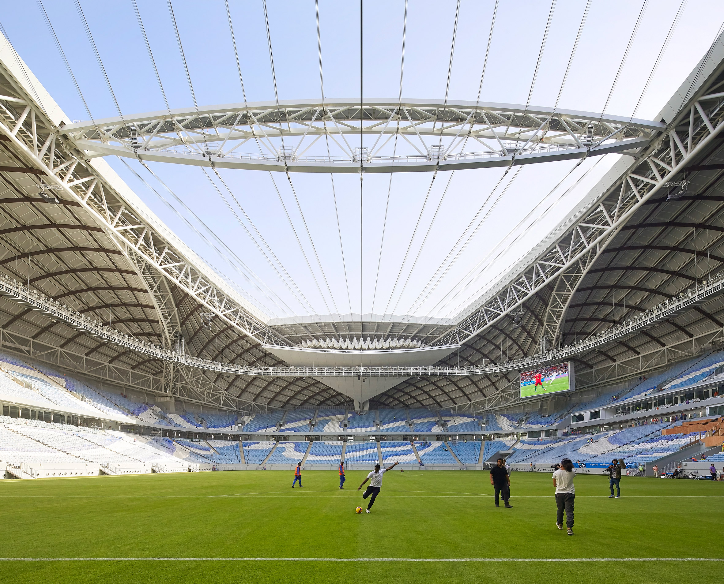 Zaha Hadid S Air Conditioned Al Wakrah Stadium In Qatar Hosts First Match