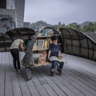 LUO Studio designs a children's microlibrary from recycled abandoned bicycles