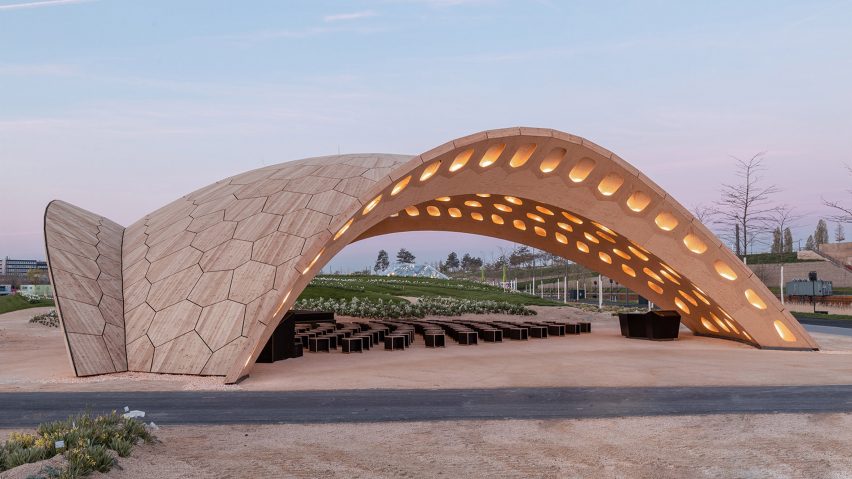 University of Stuttgart creates biomimetic pavilions for the Bundesgartenschau horticultural show in Germany