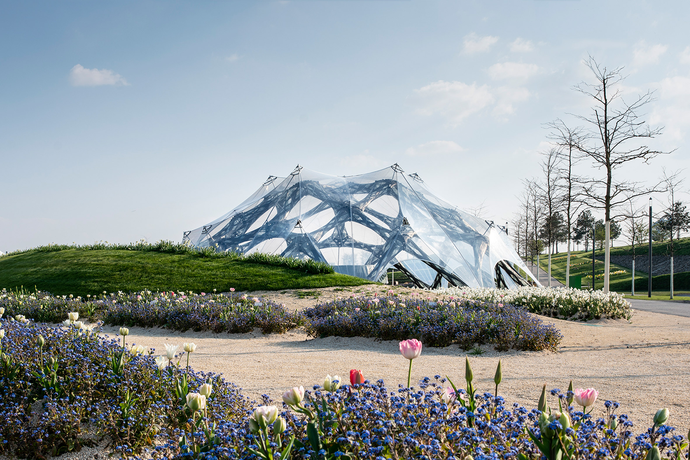 University of Stuttgart creates biomimetic pavilions for the Bundesgartenschau horticultural show in Germany