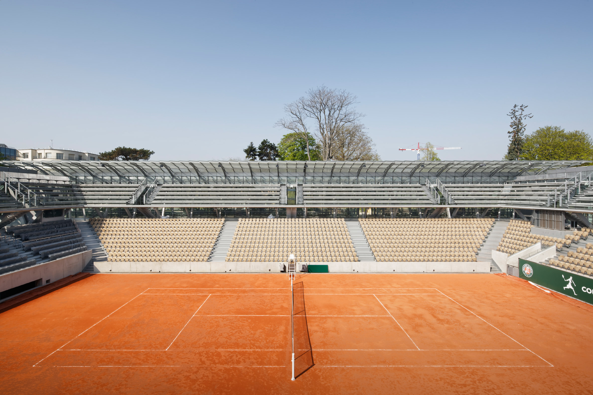 Court Simonne Mathieu at Roland Garos, the home of the French Open, by Marc Mimram Architecture & Associés