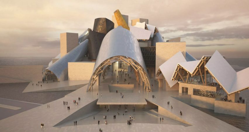 A render of Guggenheim Abu Dhabi by Frank Gehry