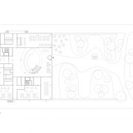 Ground floor plan of Hapimag headquarters in Steinhausen, Switzerland by Hildebrand