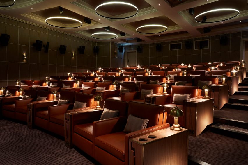Cinema at Heckfield Place hotel by Ben Thompson