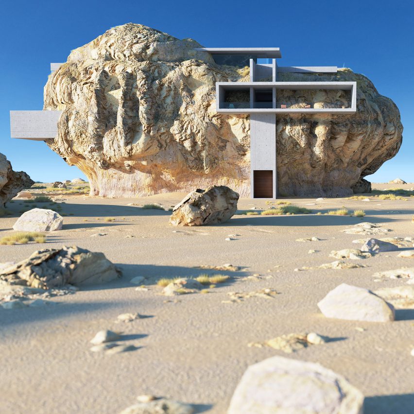 Amey Kandalgaonkar imagines home built into giant boulder