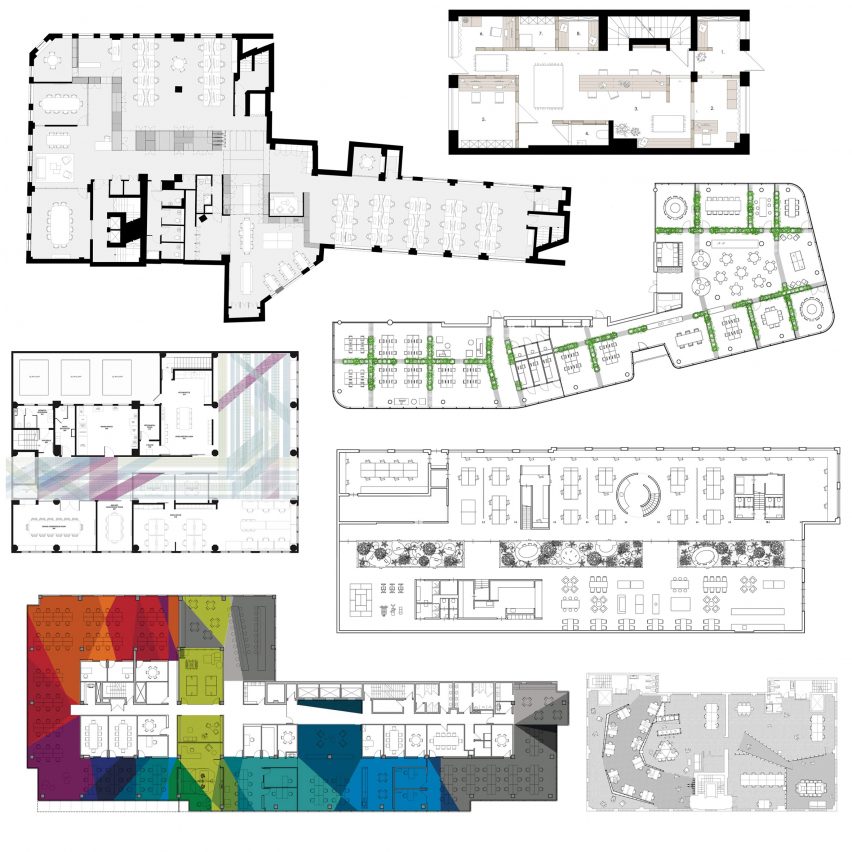 10 offices with floor plans divided in interesting ways – Free Autocad