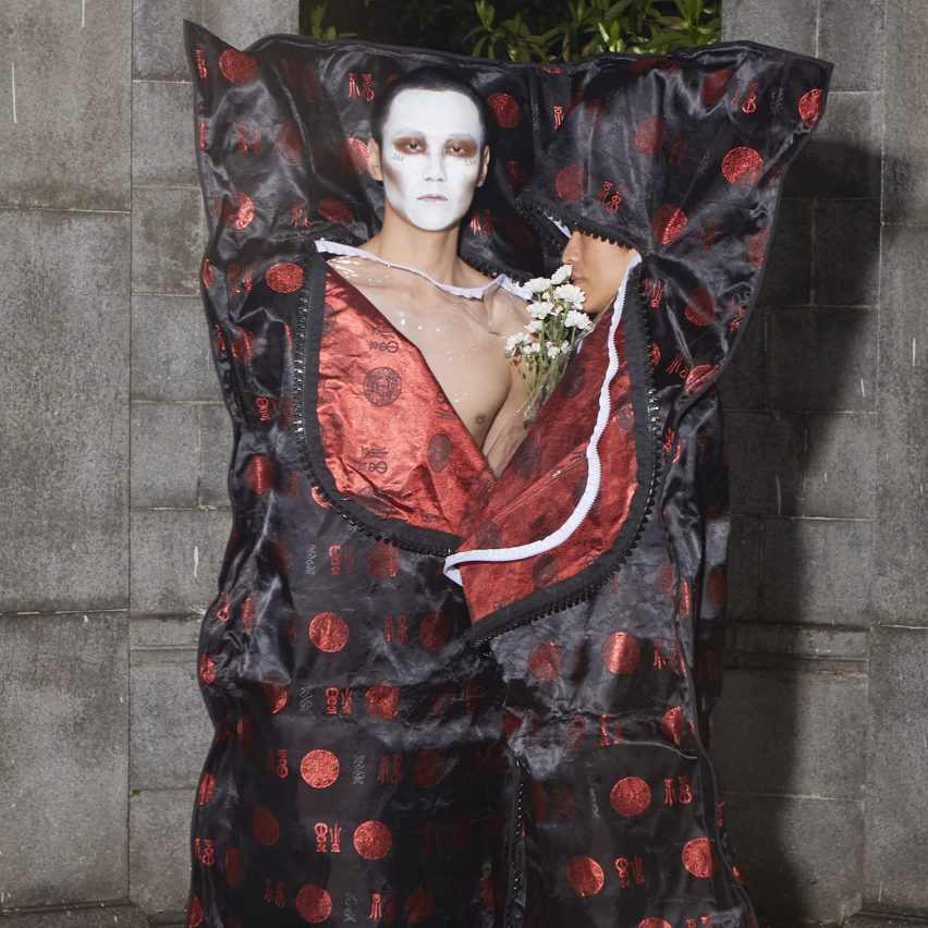 Fashion graduate Jingle Yu designs queer funeral collection so you can "die fabulously"