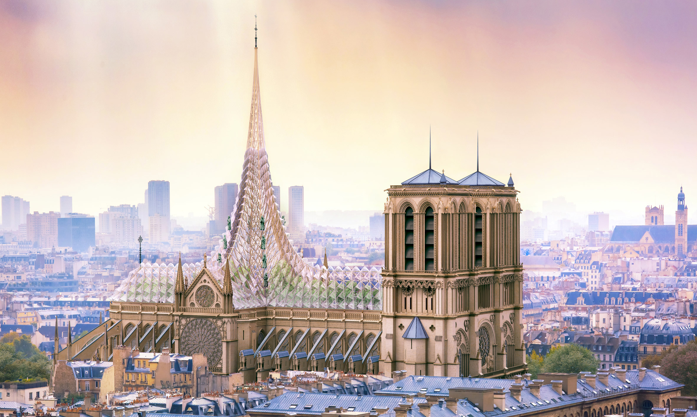 Vincent Callebaut designs Notre-Dame roof to generate energy and food