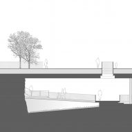 Tunnel section of Passerelle Pont Adolphe by CBA Architects