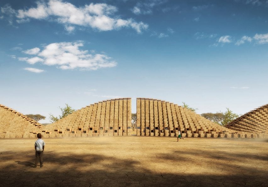Visuals of Straw Bale School by Nudes