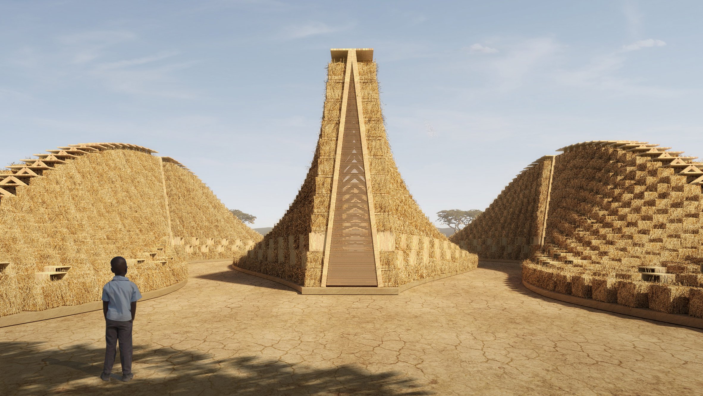Stacked Straw Bales Form Modular School Concept For Malawi By Nudes