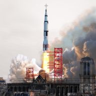Sebastian Errazuriz ridicules Notre-Dame proposals by turning cathedral into rocket launchpad