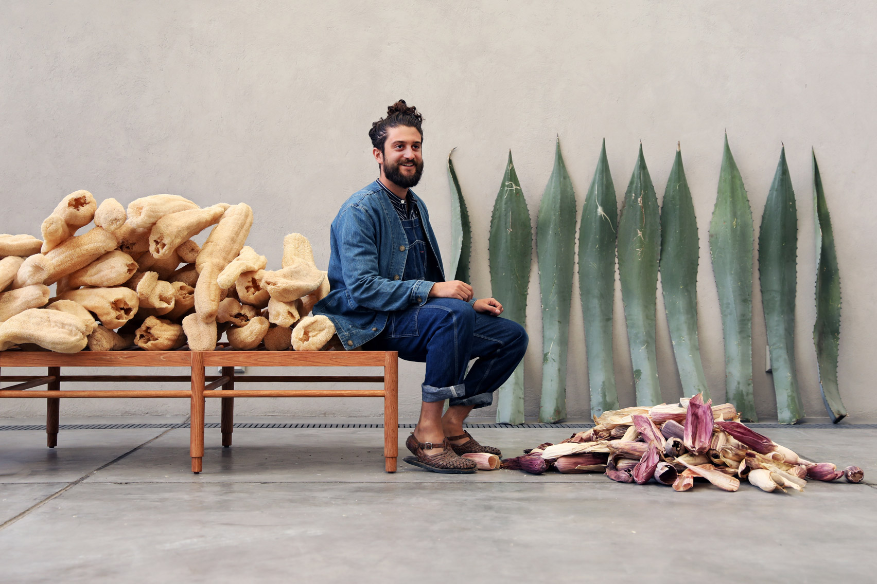 Mexican designer Fernando Laposse has developed Totomoxtle, a veneer material that uses the colourful husks of heirloom corn species and restores vital biodiversity.
