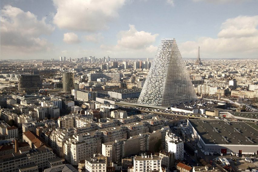 巴黎天际线上的塔楼渲染
