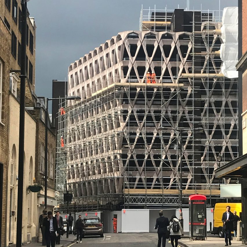 London's brutalist Welbeck Street car park with its distinctive precast concrete facade is being demolished ahead of the site becoming a hotel