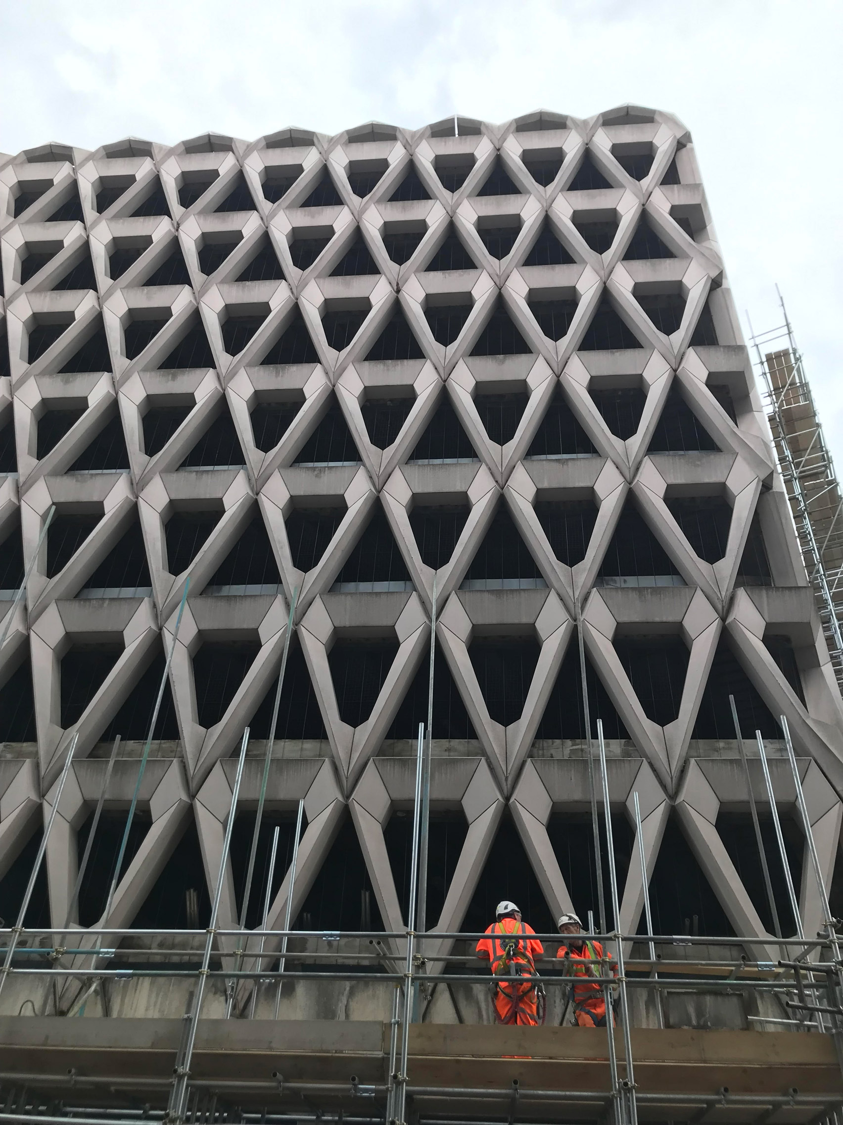 London's brutalist Welbeck Street car park with its distinctive precast concrete facade is being demolished ahead of the site becoming a hotel.