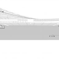 Long section A-A of Wuyuanhe Stadium by GMP
