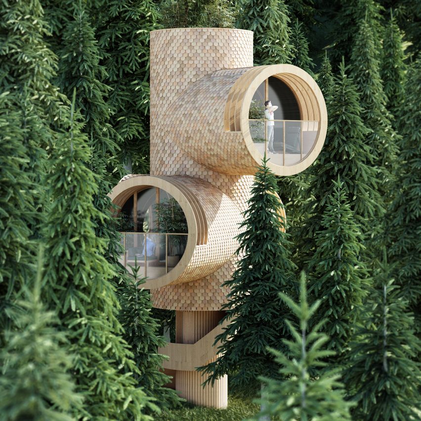 Bert modular treehouse designed to look like Minions cartoon character