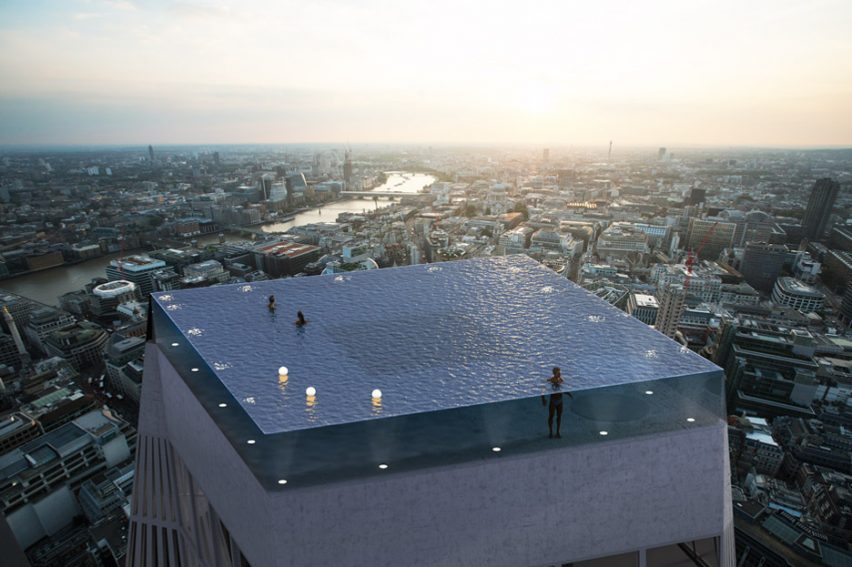 Compass Pools has unveiled a four-sided infinity pool designed to sit on a 220-metre tower in London