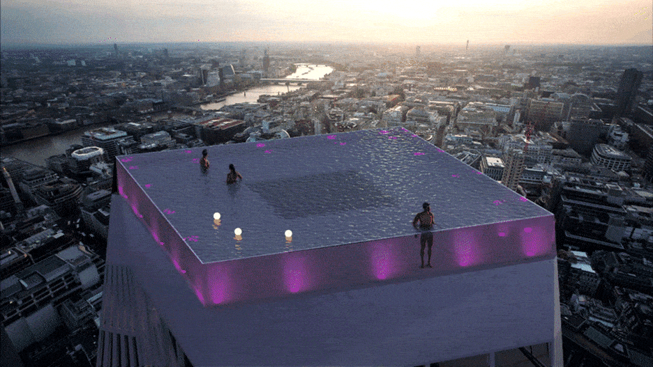 Compass Pools has unveiled a concept for a four-sided infinity pool in London