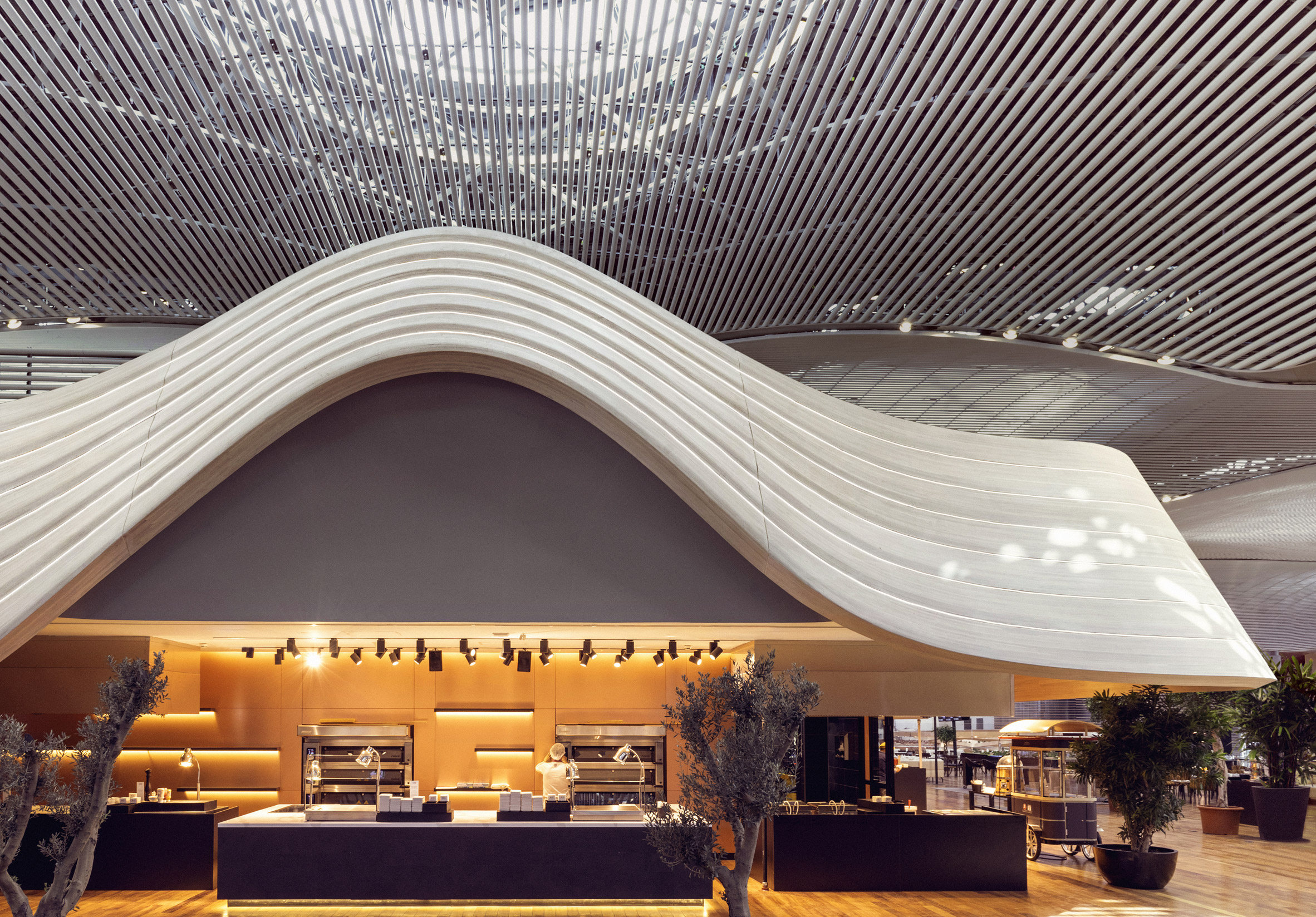 Flow Wall in Istanbul Airport designed by Softroom using parametrics
