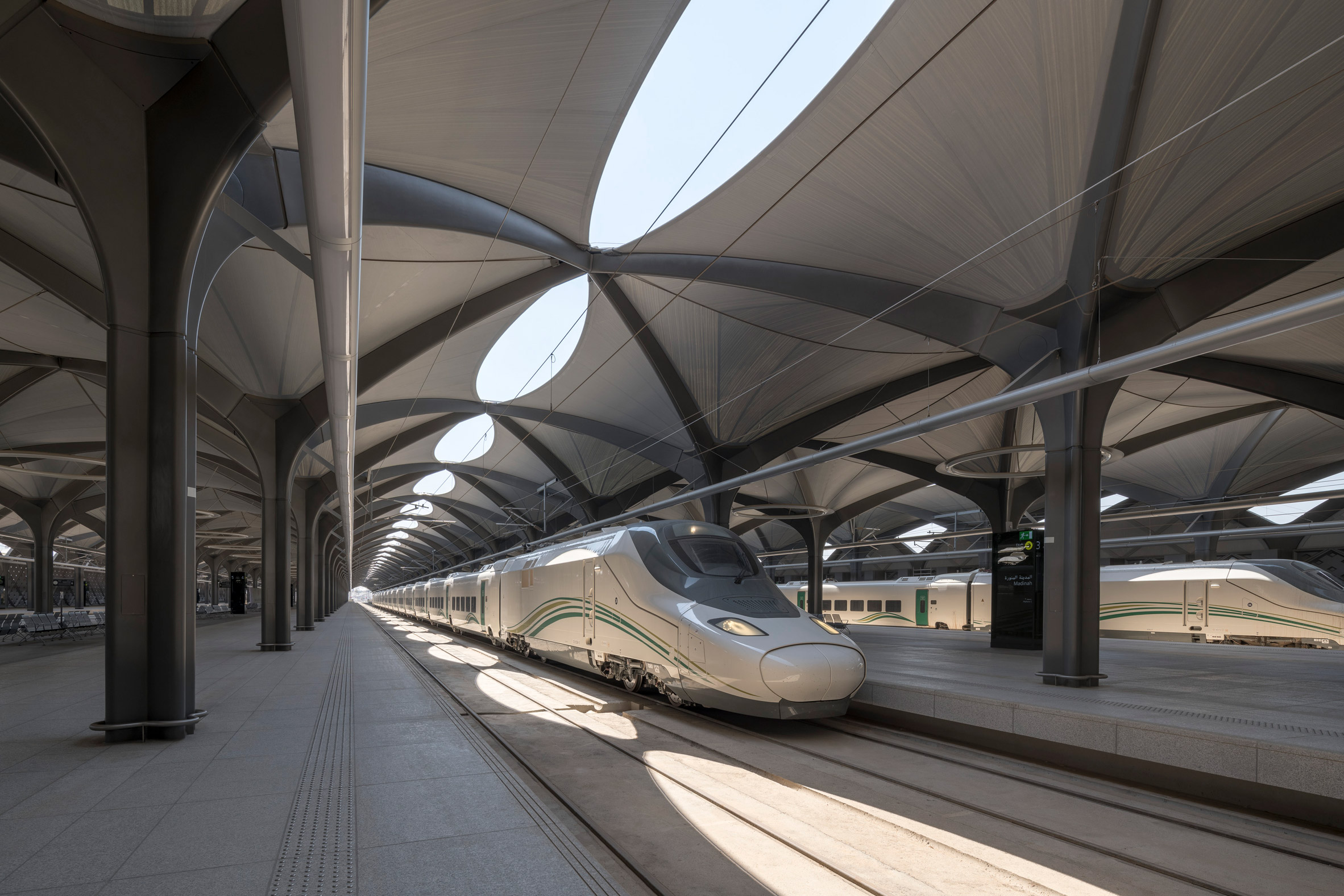 Stations in Mecca, Medina, Jeddah and King Abdullah Economic City on the Haramain high-speed rail line Saudi Arabia by Foster + Partners