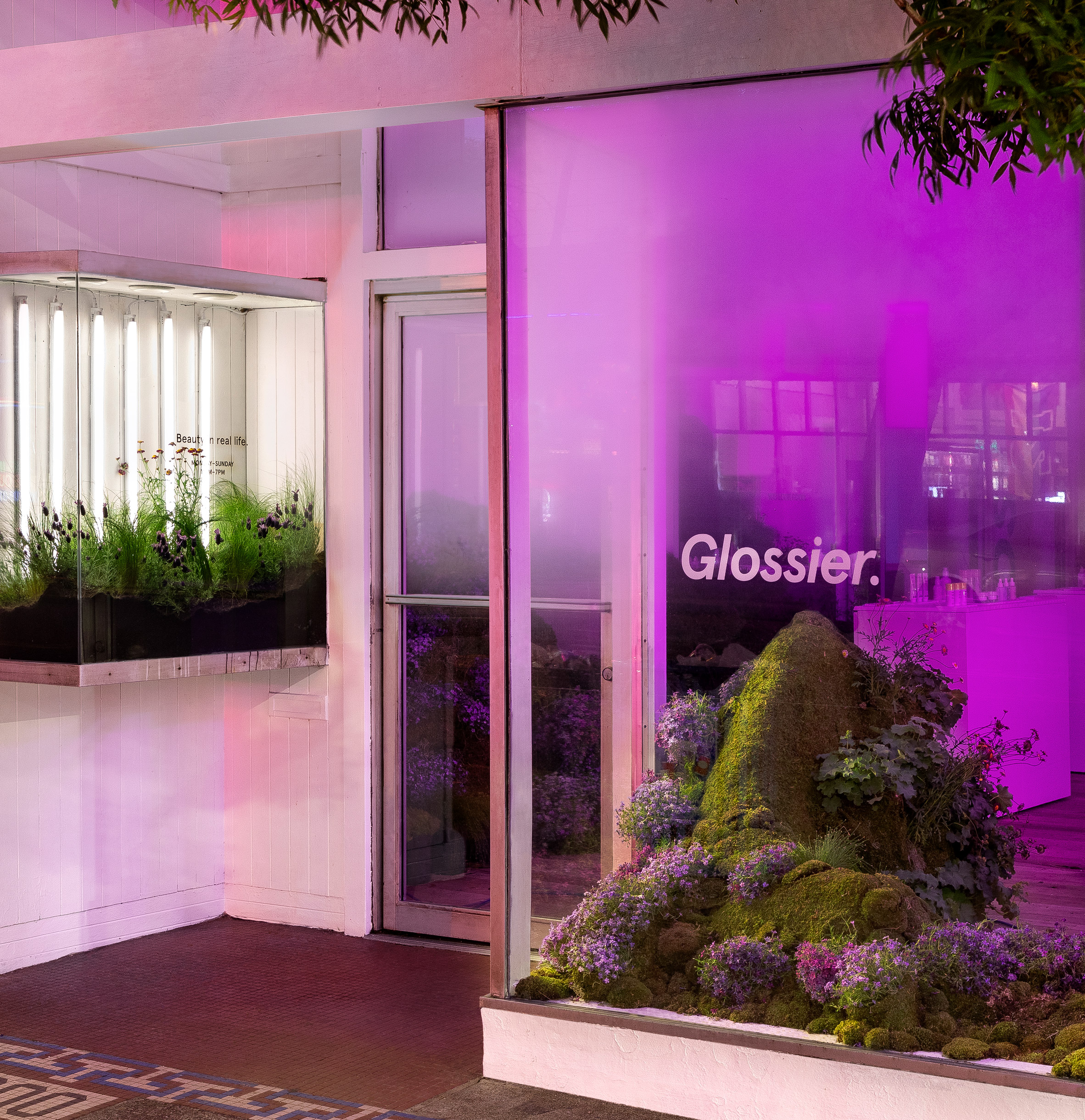 Glossier pop-up shop in Seattle, Washington, by Glossier Experiential Team and Studio Lily Kwong