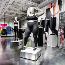 A redesign of the women's floor of Nike's London flagship shops includes plus-size mannequins and para-sport mannequins to model its clothing ranges.