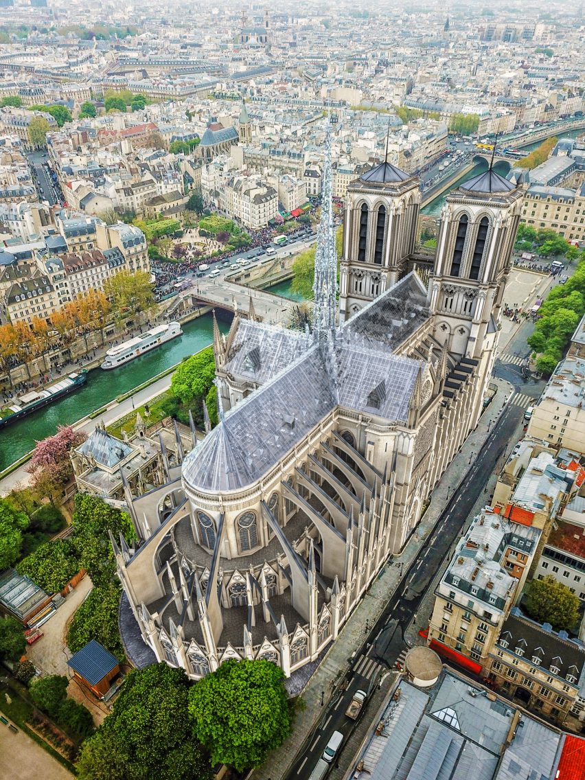 Eight Inc proposal for Notre-Dame Cathedral in structural glass