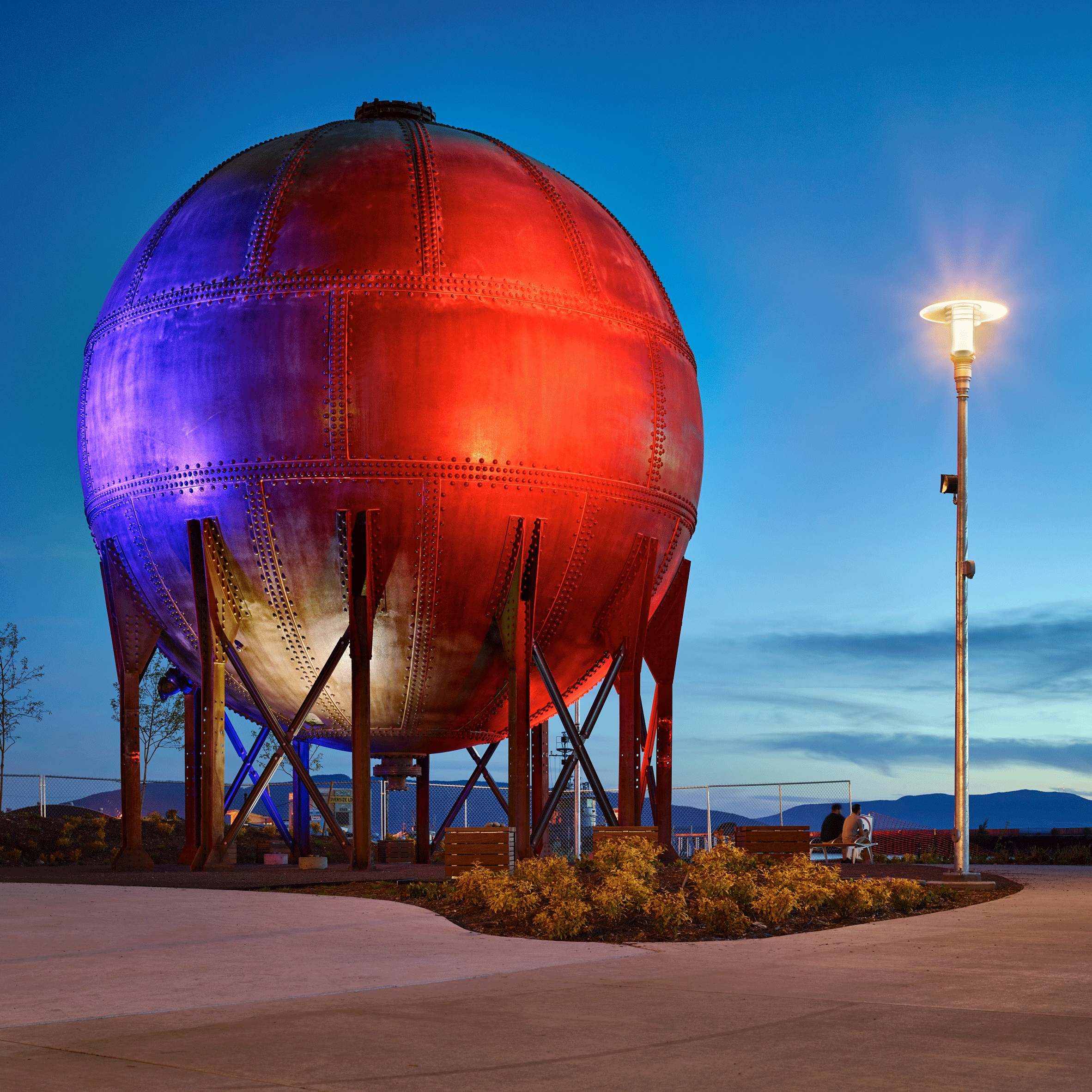 Mutuus Studio converts industrial artefact into Acid Ball installation in Washington park