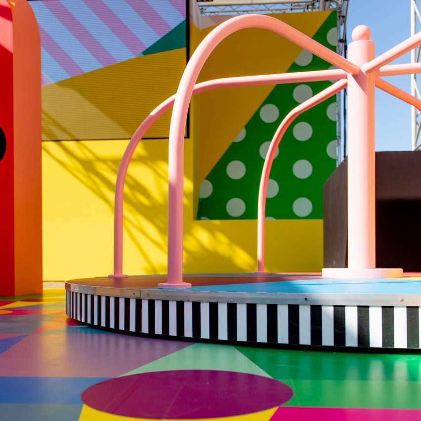 Dezeen's top 10 architecture trends 2019: Colourful playground installation for Pinterest at Cannes Lions by Yinka Ilori