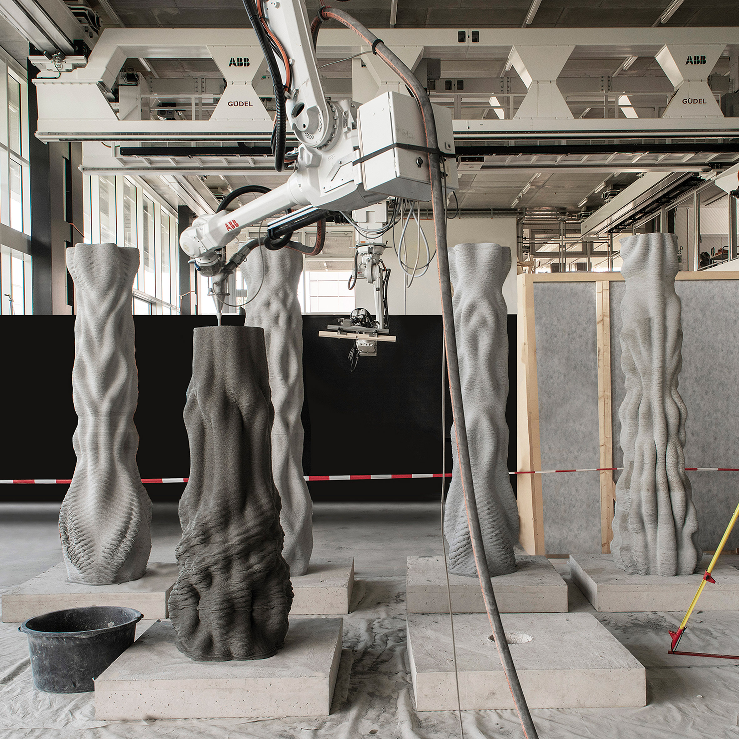 Students' Concrete Choreography pillars provide a stage