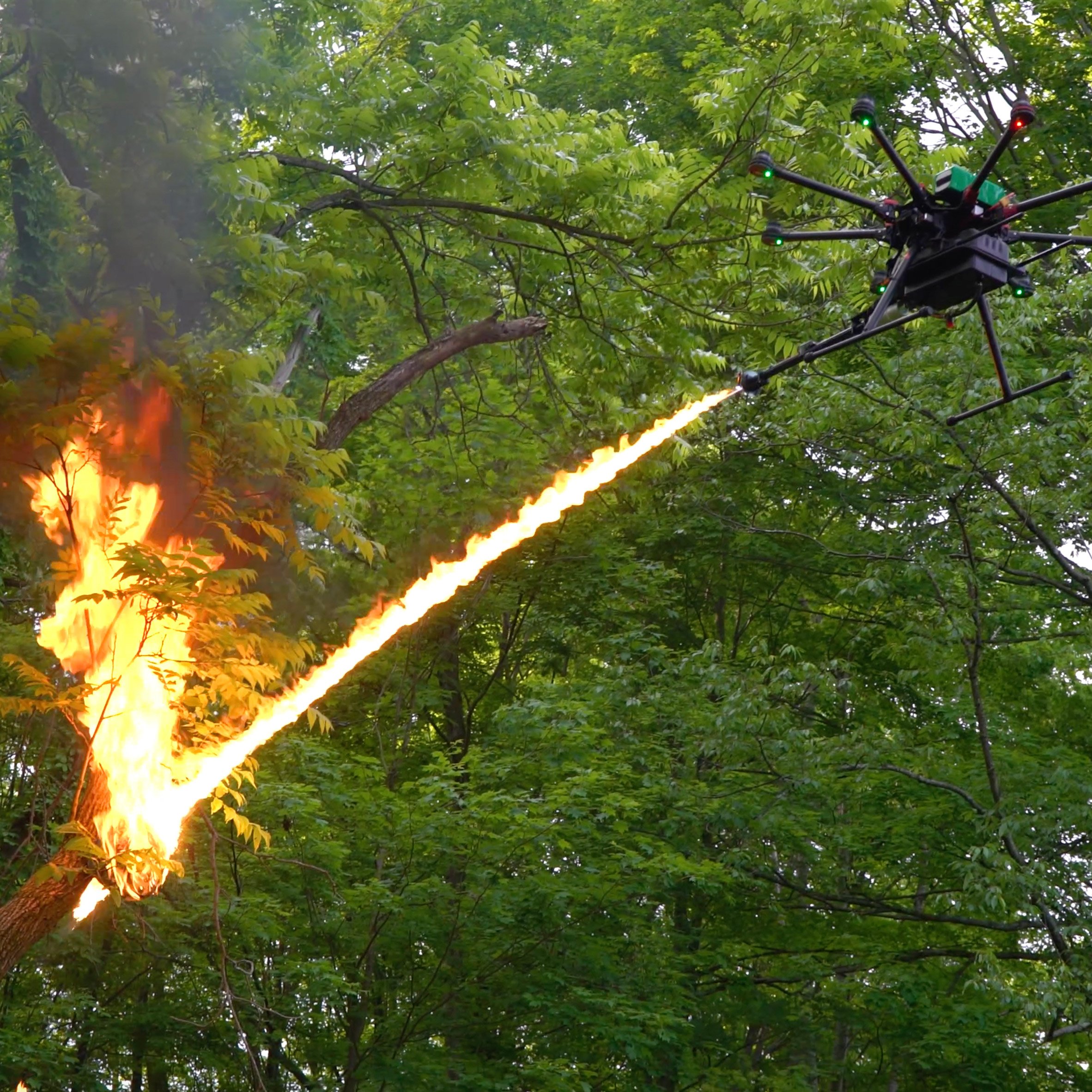 flame throwing drones