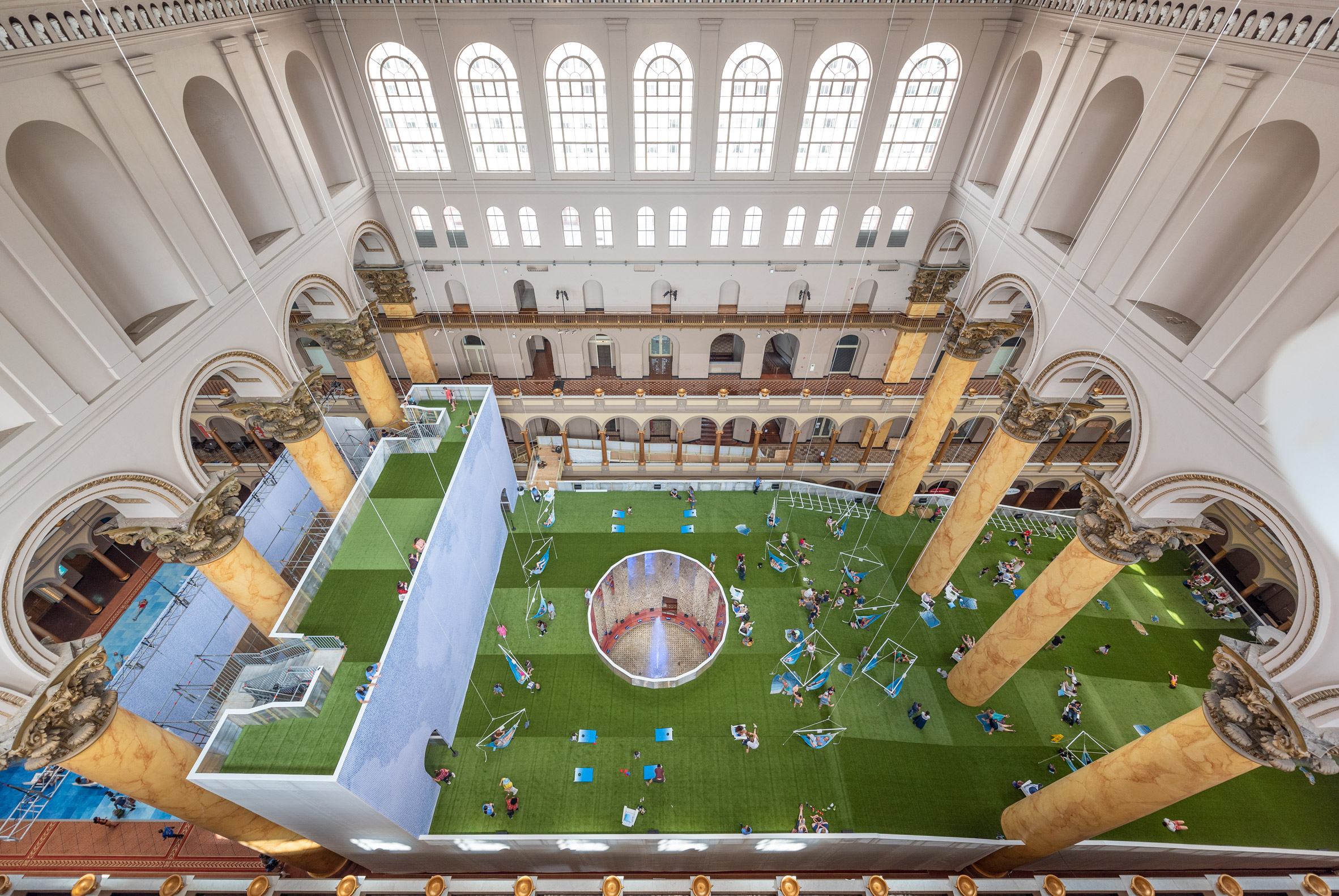 Lawn installation by Rockwell Group at Washington DC's National Building Museum