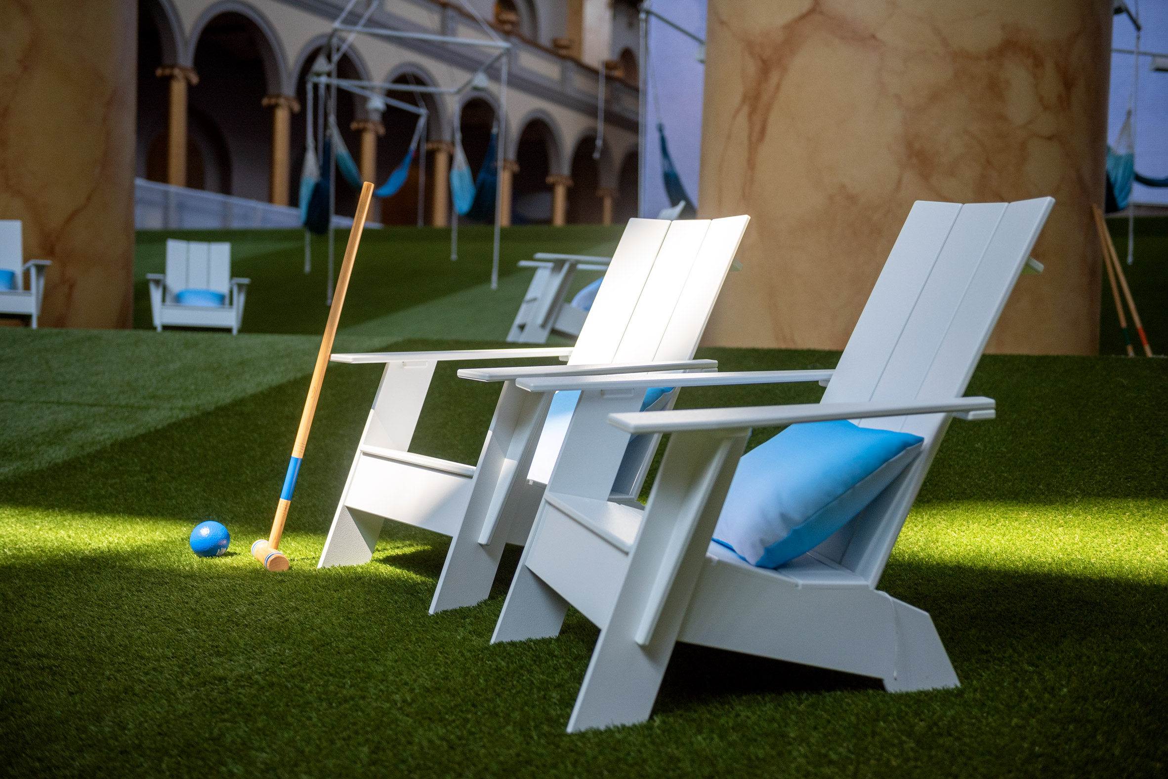 Lawn installation by Rockwell Group at Washington DC's National Building Museum