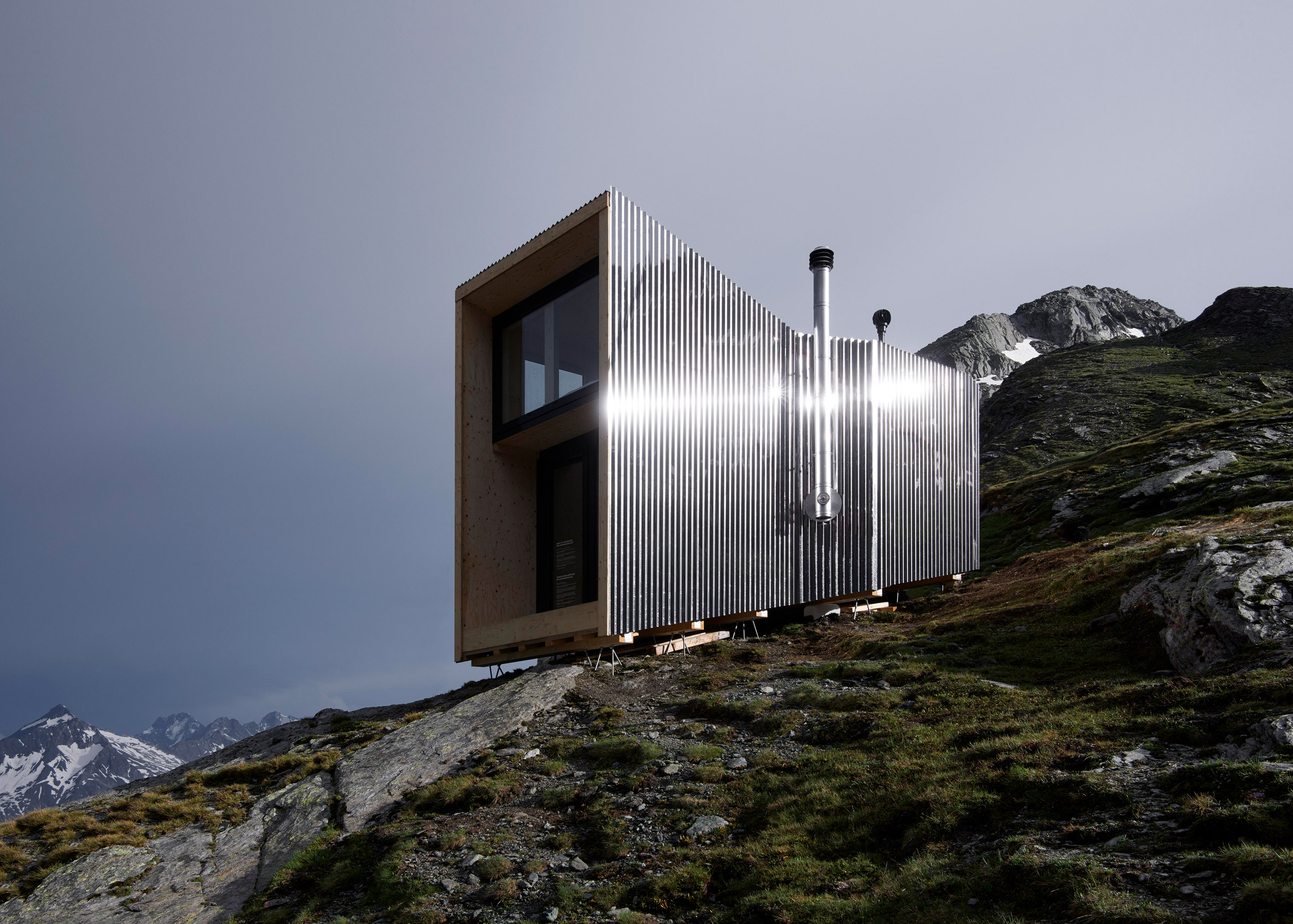 Running brand On creates On Mountain Hut in Swiss Alps
