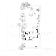 Site and landscaping plan of Push-Pull House by Cullinan Studio