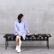 Qiang Huang makes furniture to incorporate salvaged parts from shared bicycles
