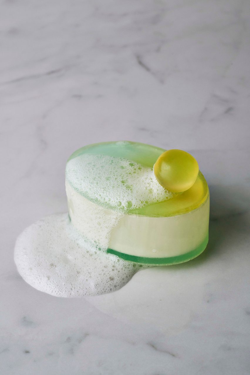 Central Saint Martins post-graduate student Mi Zhou has created Soapack, sustainable bottles for toiletries cast from soap