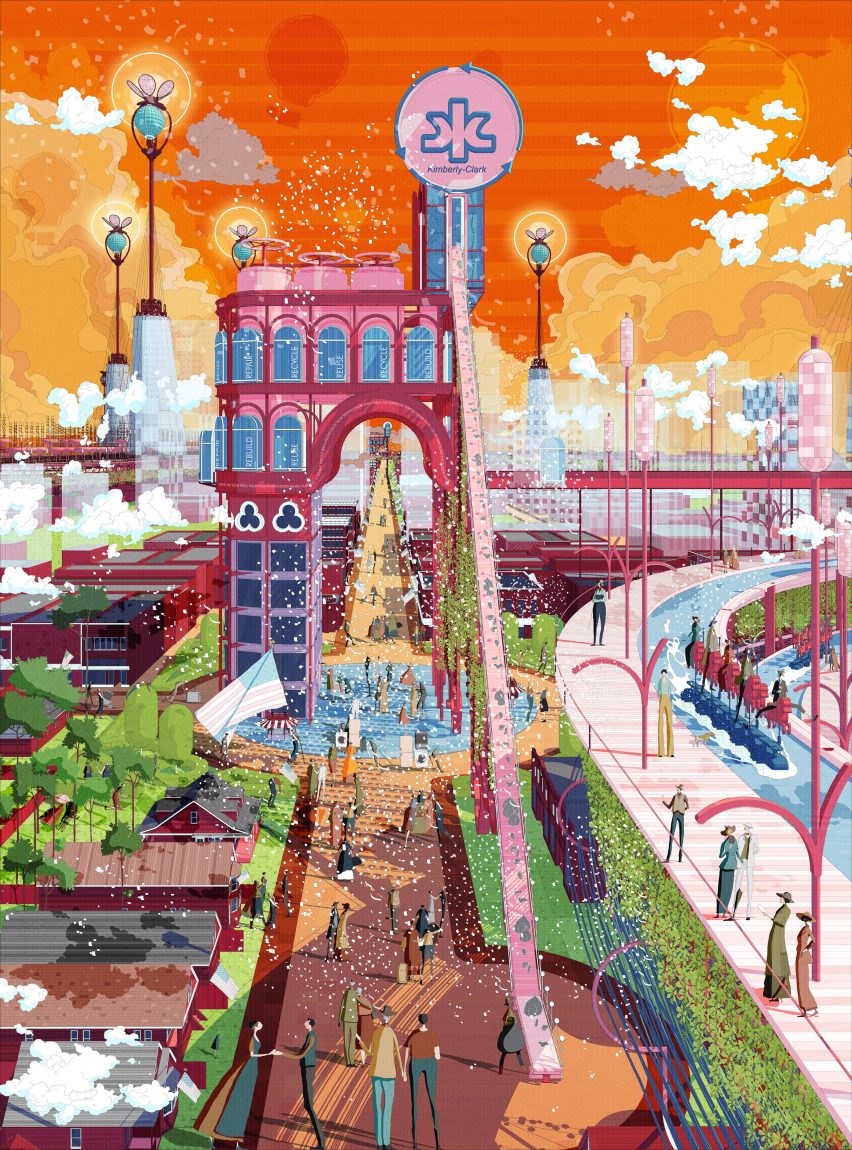 The Gift masterplan for Paris, Texas, by Bartlett graduate Vilius Vizgaudis