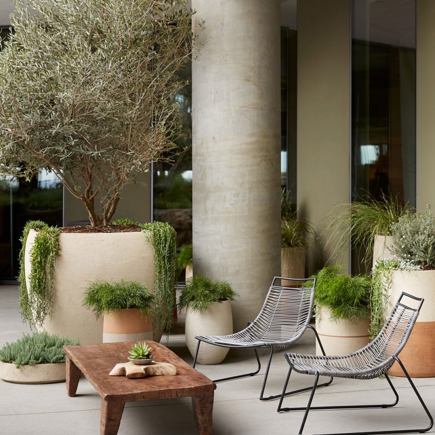 Lush courtyards surround 1 Hotel West Hollywood in Los Angeles