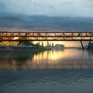 Elbow Shadow bridge in Serbia by ARCVS will double as an office and hotel