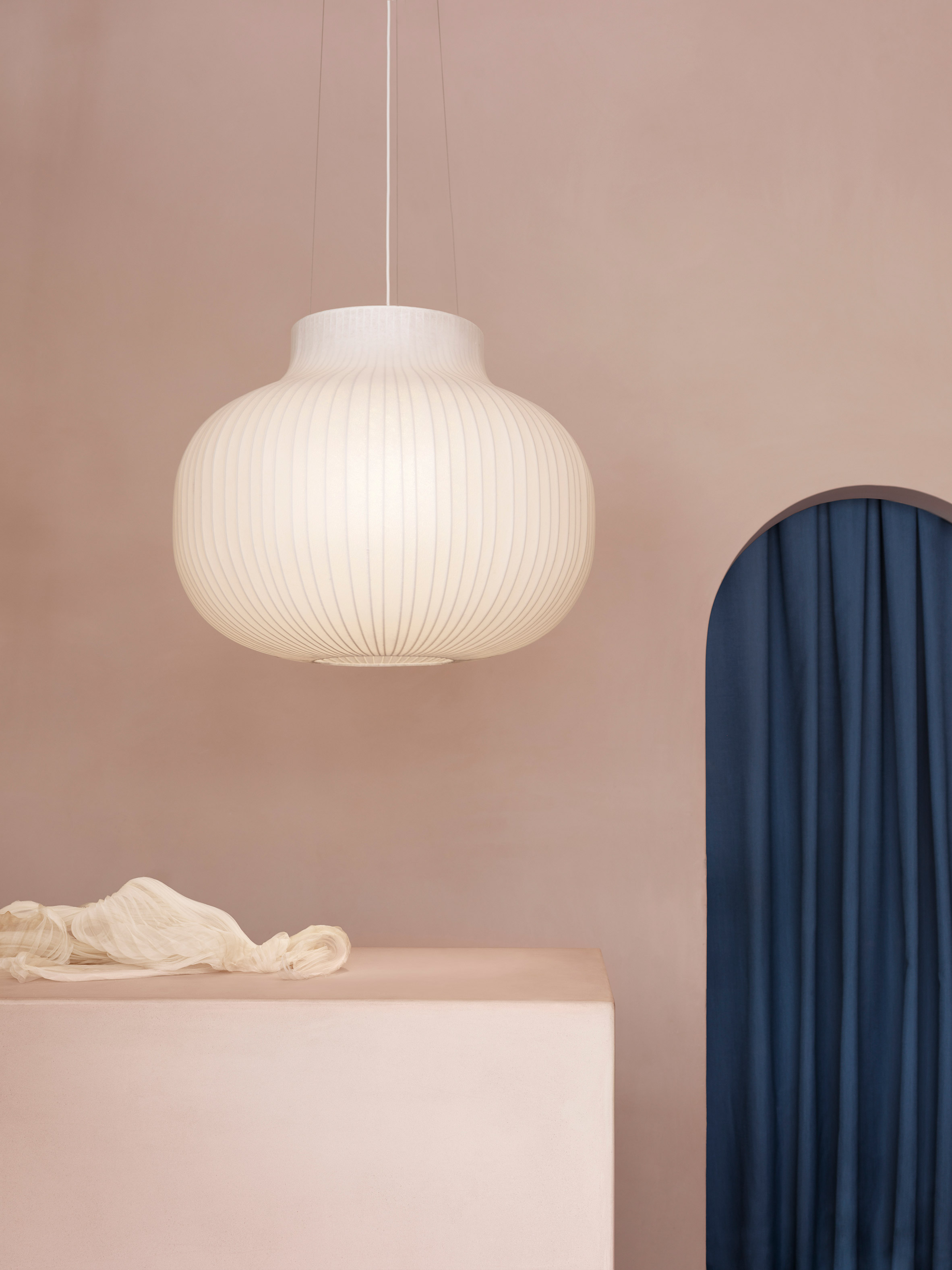 Layer designs pendant lamps based on silkworm cocoons Muuto