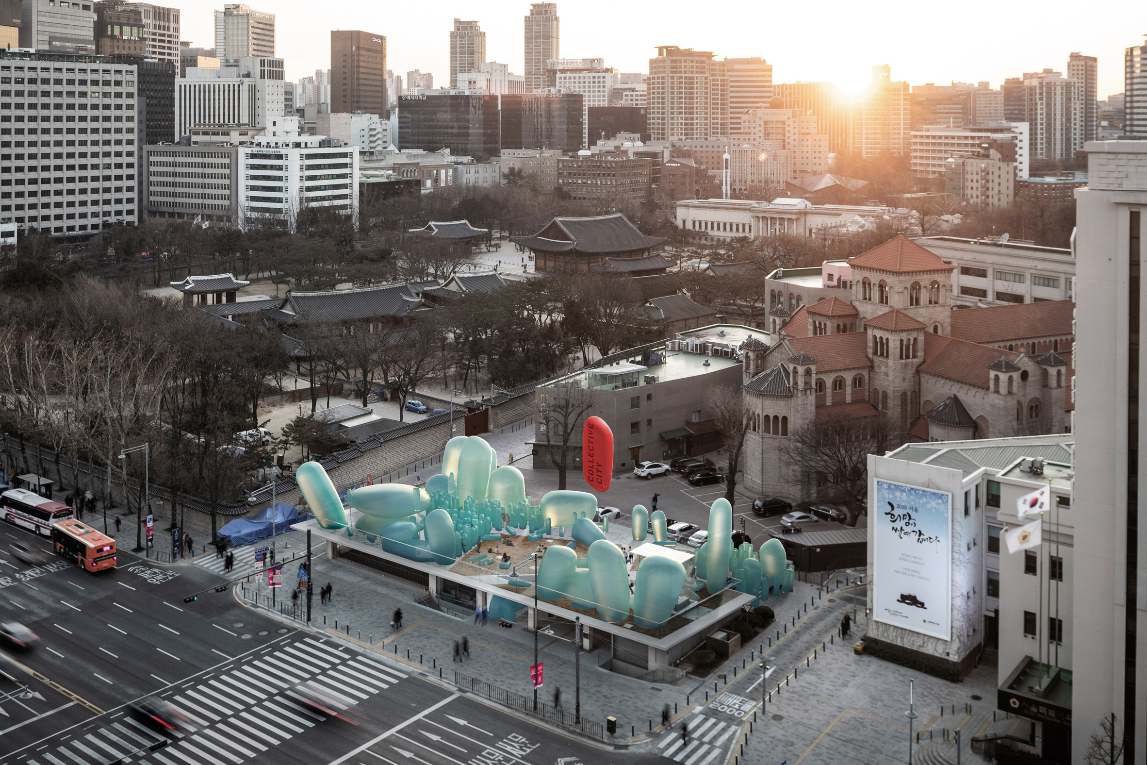 Inflatable Seoul garden by SKNYPL