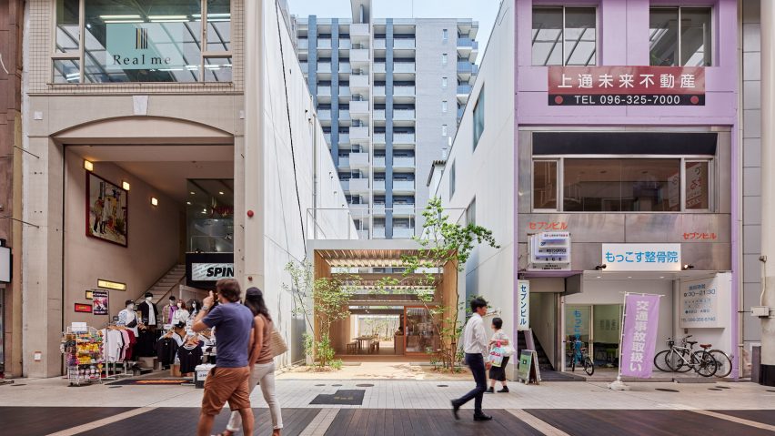 Yabashi Architects Slots Cafe And Pocket Park Between Buildings In Kyushu