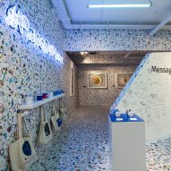 Shed prints plastic pollution on walls to highlight the problem of ocean waste