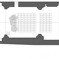 First floor plan of Renovation of Saint Rocco's Church into a theatre by Luigi Valente and Mauro di Bona