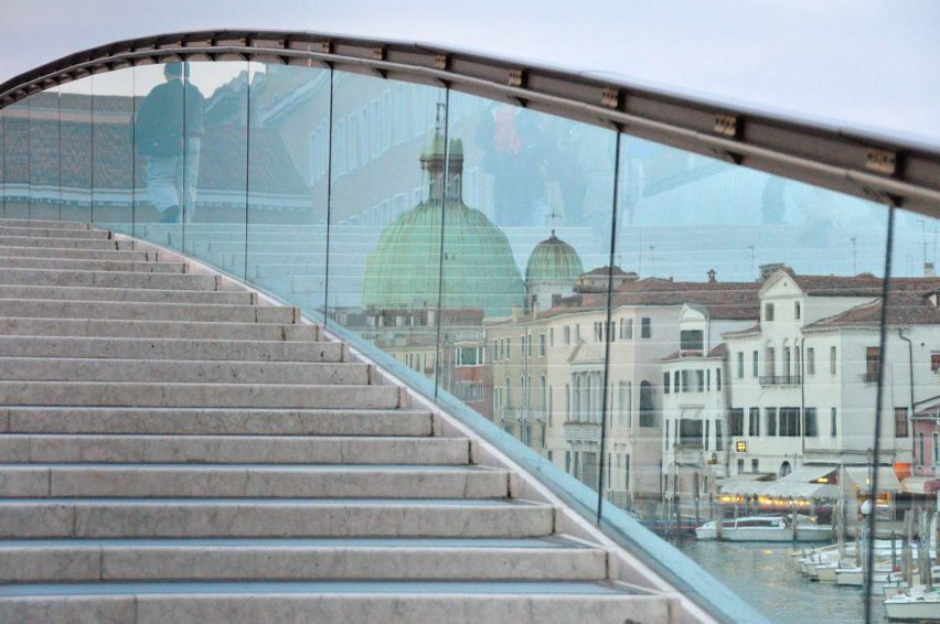 Steps on Venice bridge