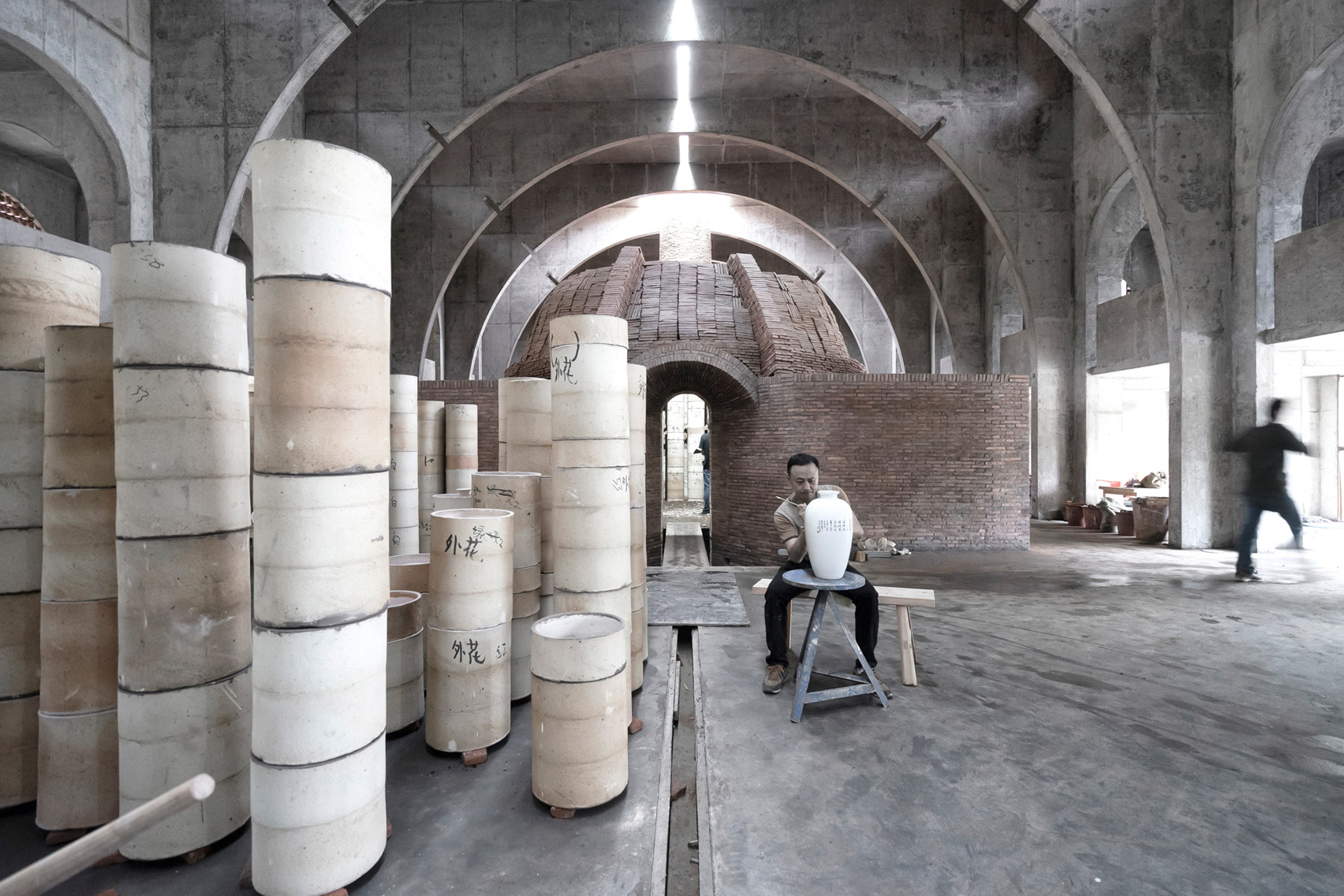 BingDing Wood Kiln Factory by AZL Architects
